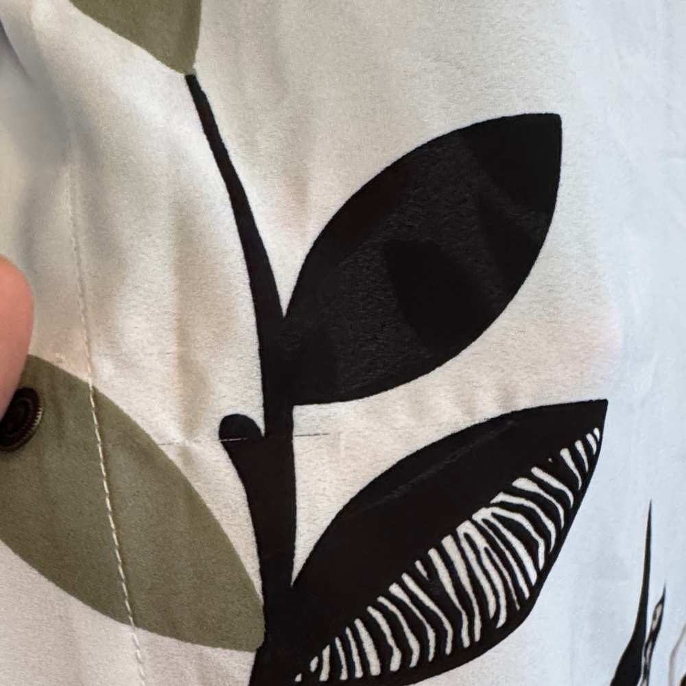 Black‎ and White Leaf Print Shirt Dress - Picture 5 of 6